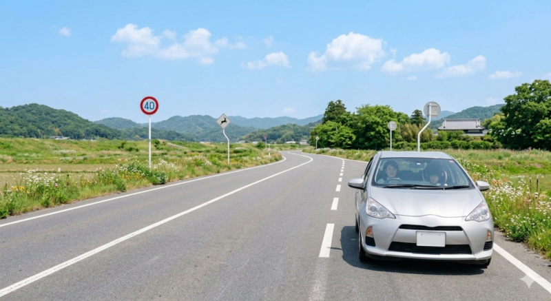 安全運転で爽やかにドライブするイメージ画像