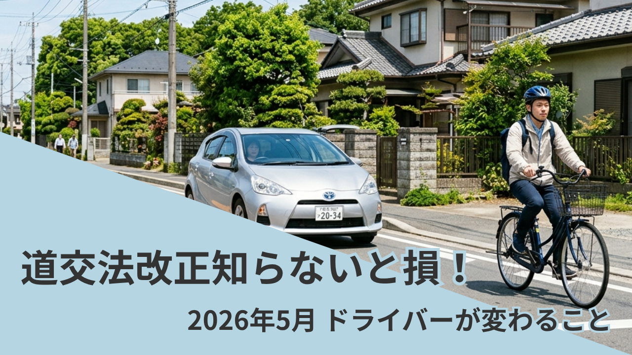2026年5月道路交通法改正でドライバーが知るべき新ルールを解説するイメージ画像