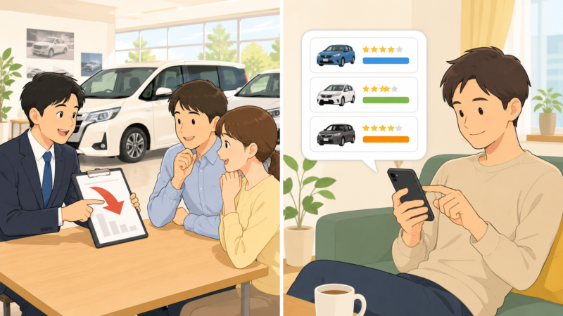 ディーラー下取りと一括査定、実際いくら差が出るか