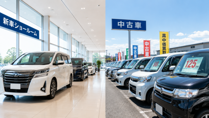 新車と中古車の比較イメージ