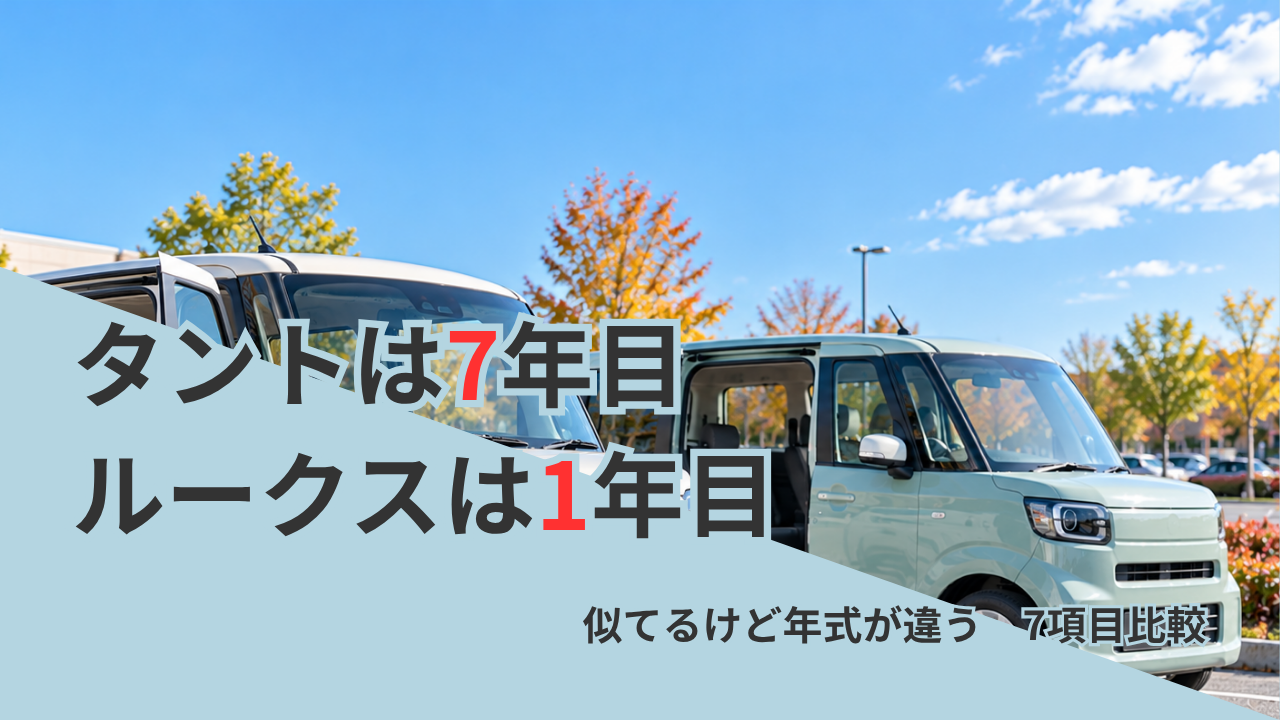 タントとルークスを7項目で比較（乗り降り・室内・燃費・安全装備・価格）